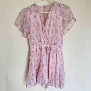 ROW A pink Floral Romper - Medium